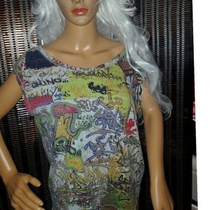 Graffiti Rachel Roy Shirt XS